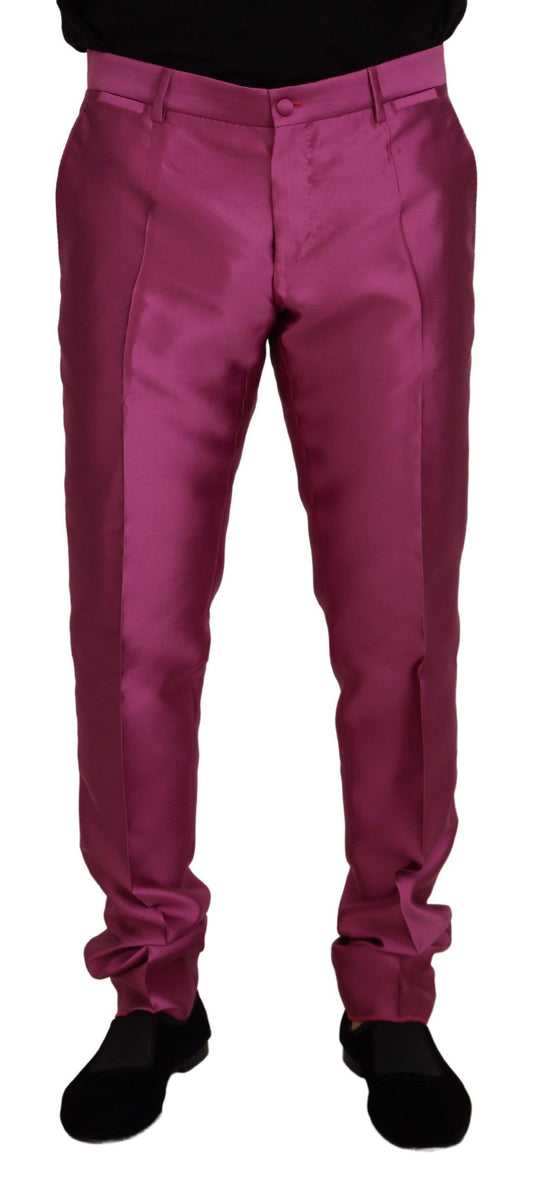 Dolce & Gabbana Elegante Slim Fit Formele Broek in Roze