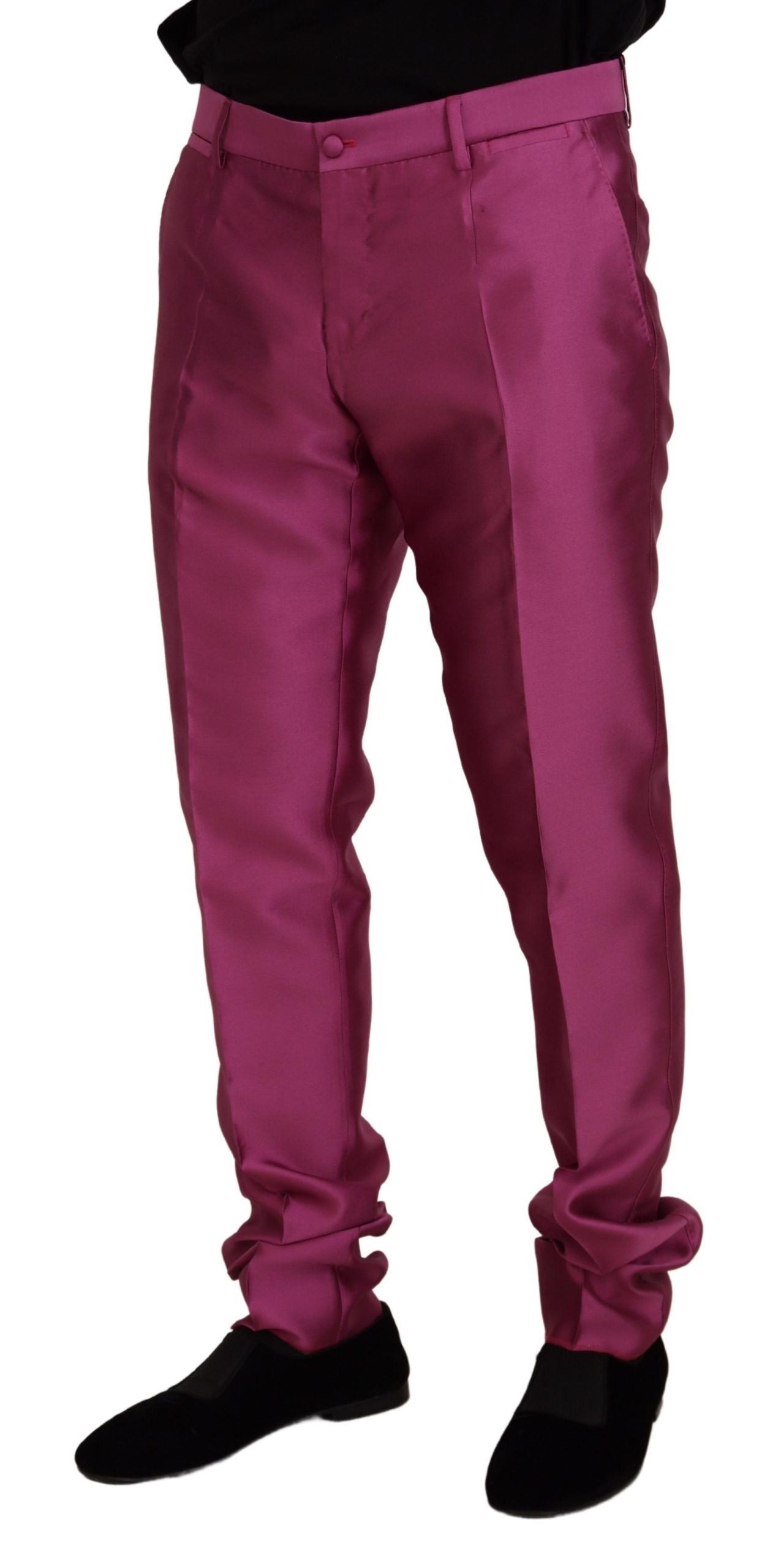 Dolce & Gabbana Elegante Slim Fit Formele Broek in Roze