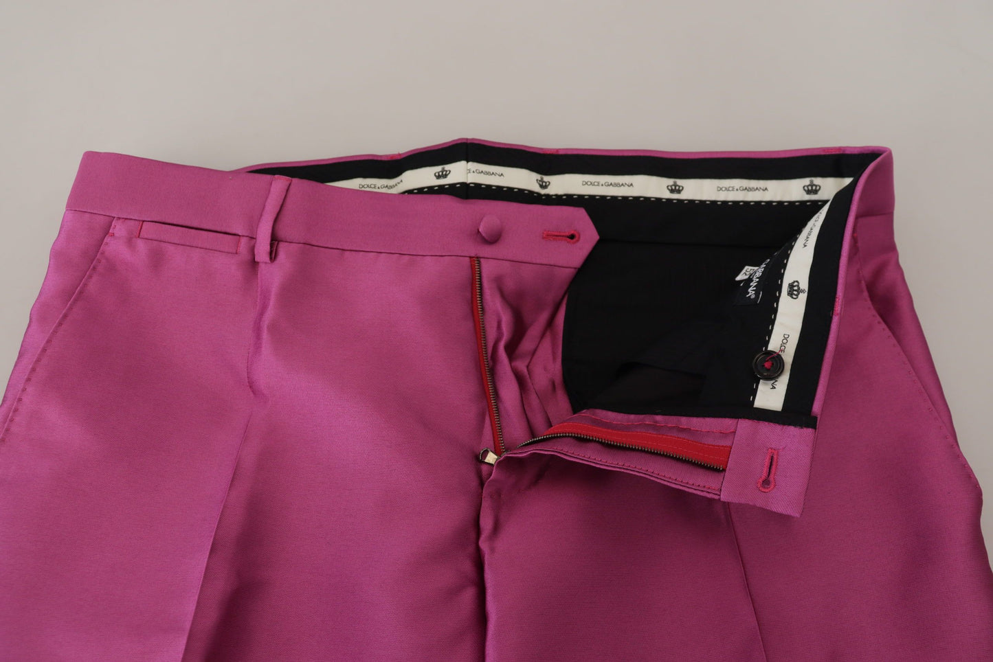 Dolce & Gabbana Elegante Slim Fit Formele Broek in Roze