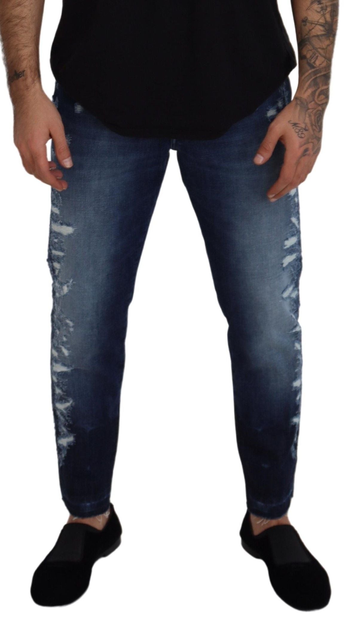 Dolce & Gabbana Elegante Blauwe Wassing Regular Fit Jeans