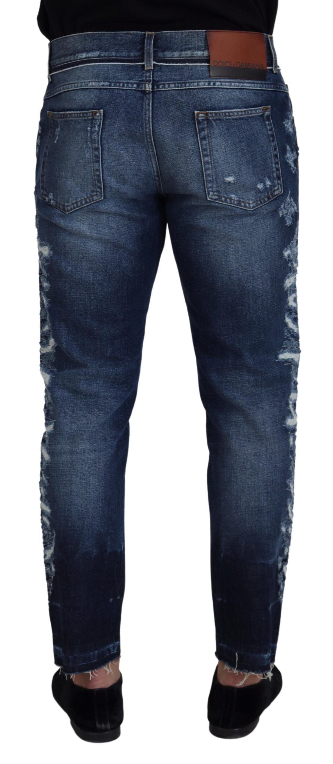 Dolce & Gabbana Elegante Blauwe Wassing Regular Fit Jeans