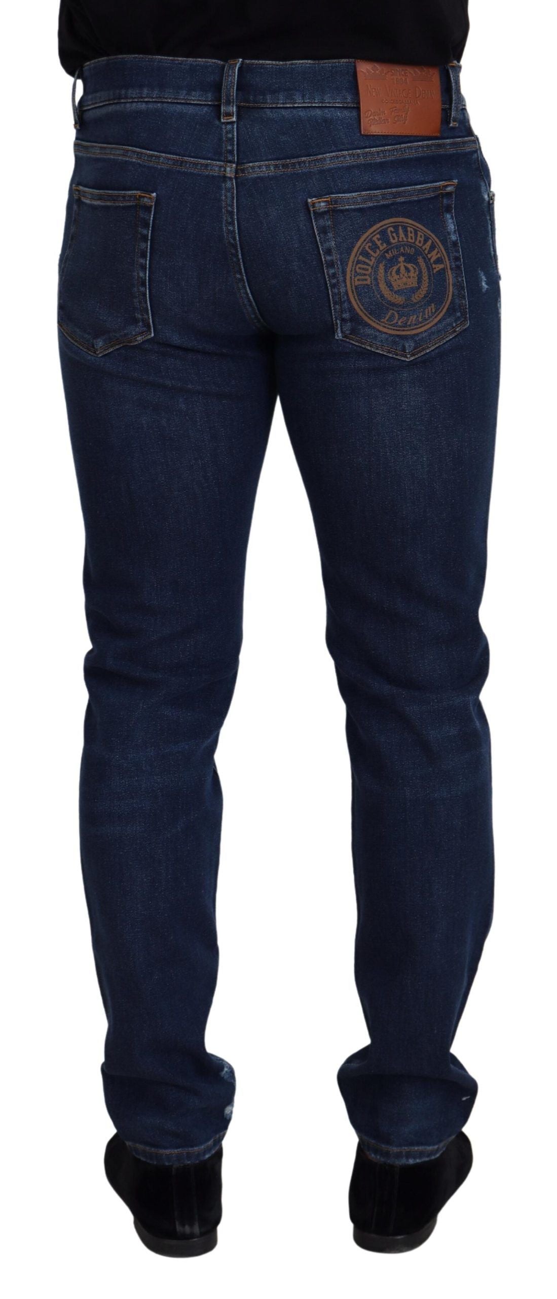 Dolce & Gabbana Chic Slim Fit Italiaanse Denim Sensatie