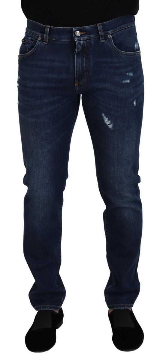 Dolce & Gabbana Chic Slim Fit Italiaanse Denim Sensatie