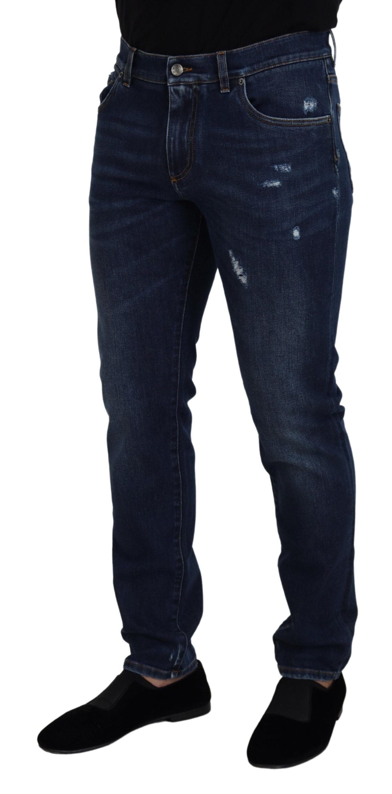 Dolce & Gabbana Chic Slim Fit Italiaanse Denim Sensatie