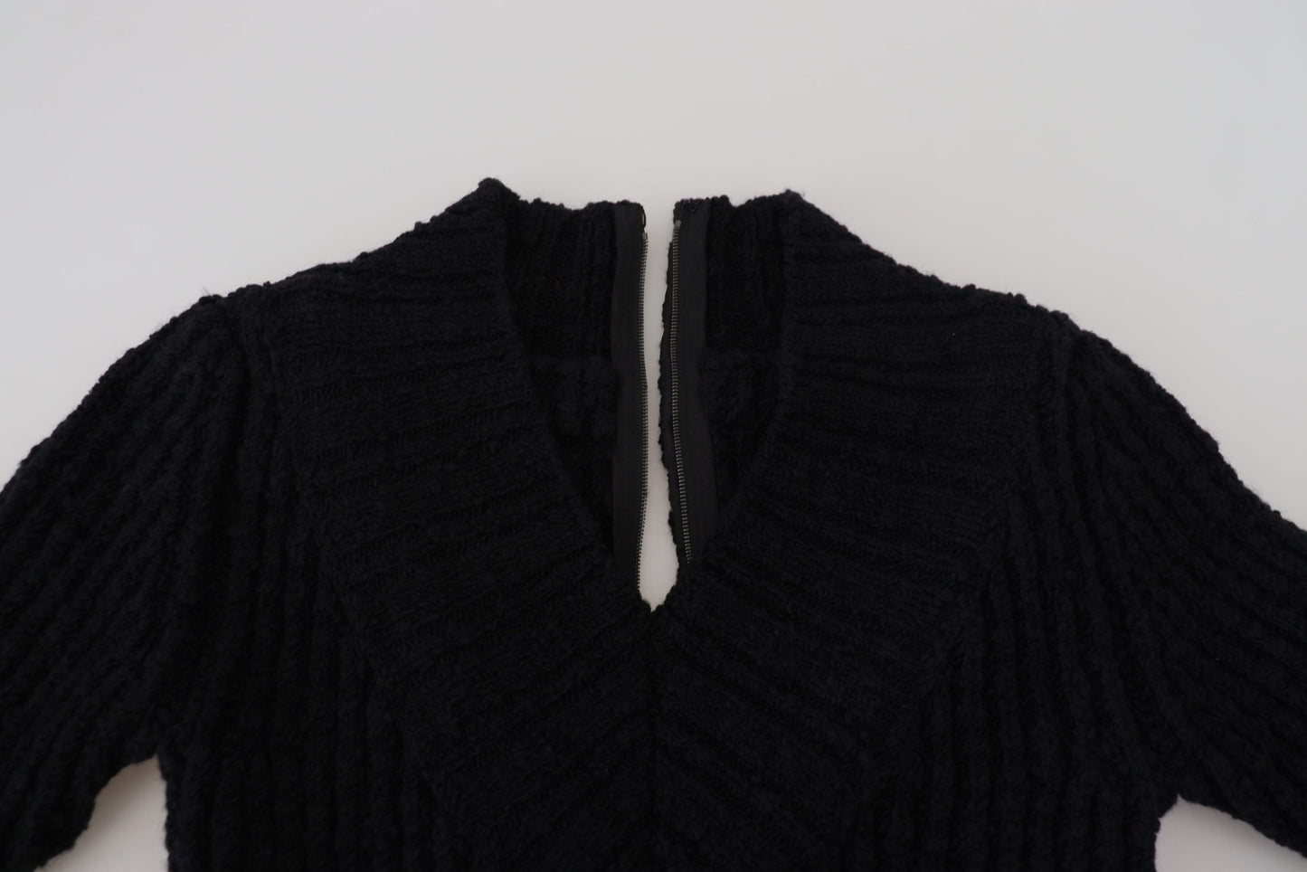 Dolce & Gabbana Elegant Black Wool Blend Sweater Dress