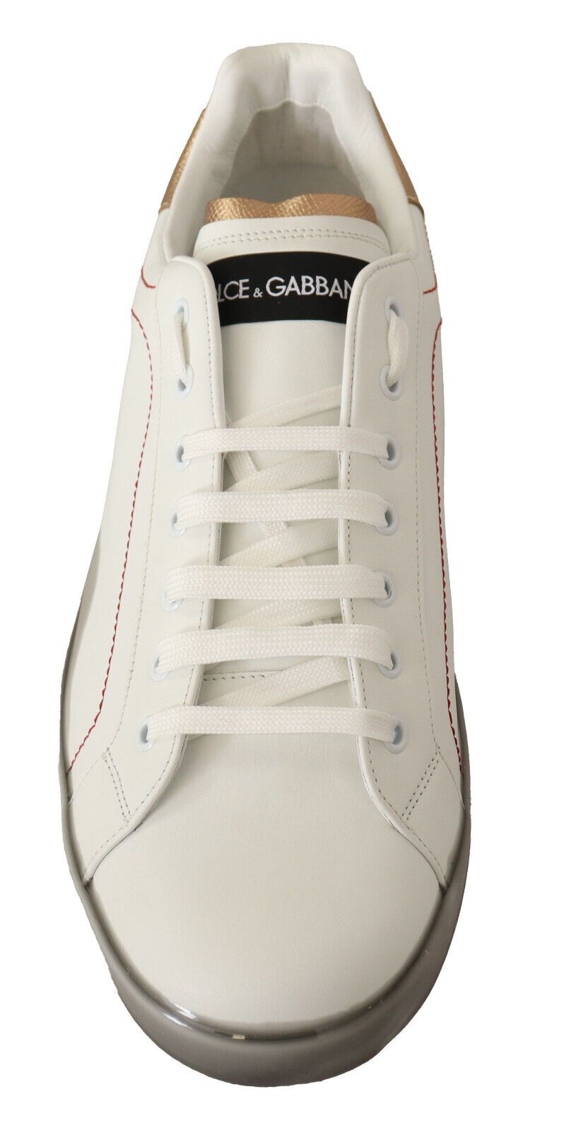 Dolce & Gabbana Elegante Witte & Gouden Leren Sneakers