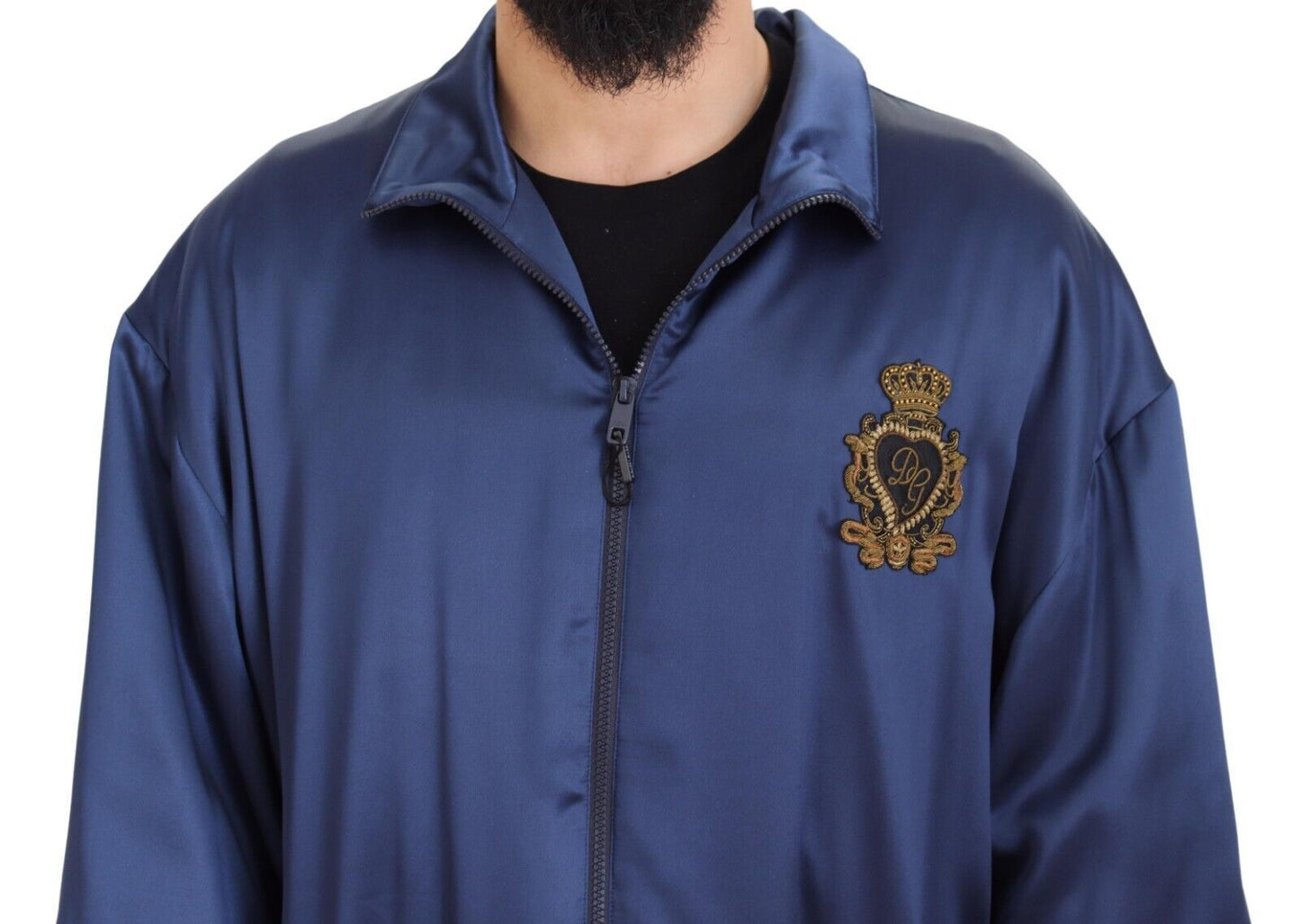 Dolce & Gabbana Regal Blue Zijden Bomberjack