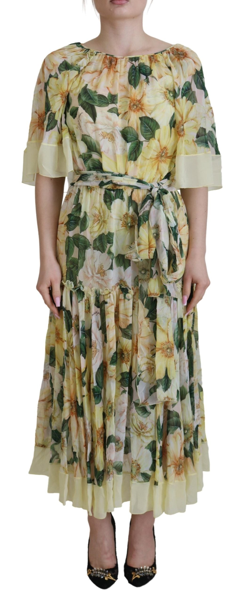 Dolce & Gabbana Floral zijden geplooide maxi-jurk