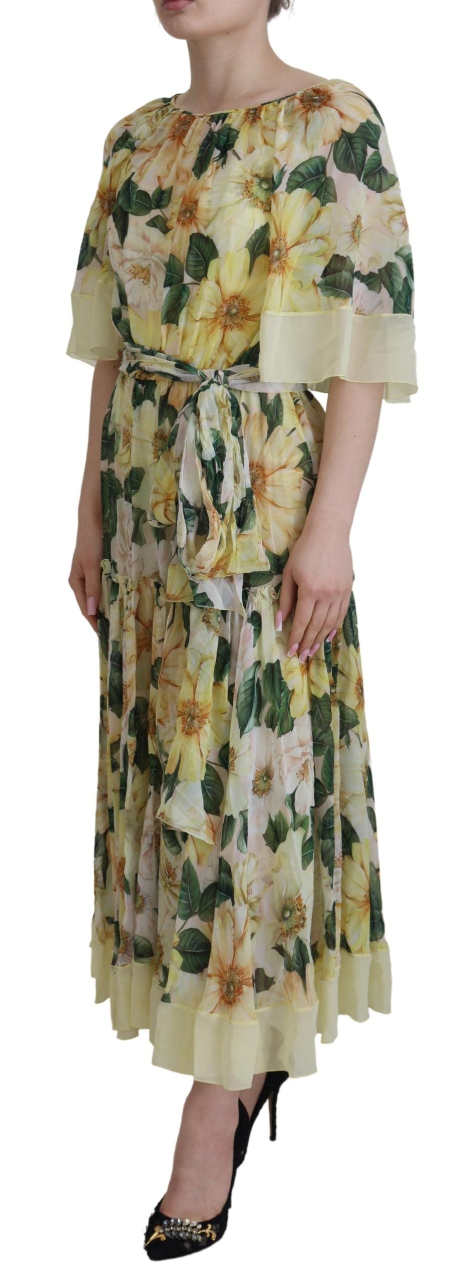 Dolce & Gabbana Floral zijden geplooide maxi-jurk