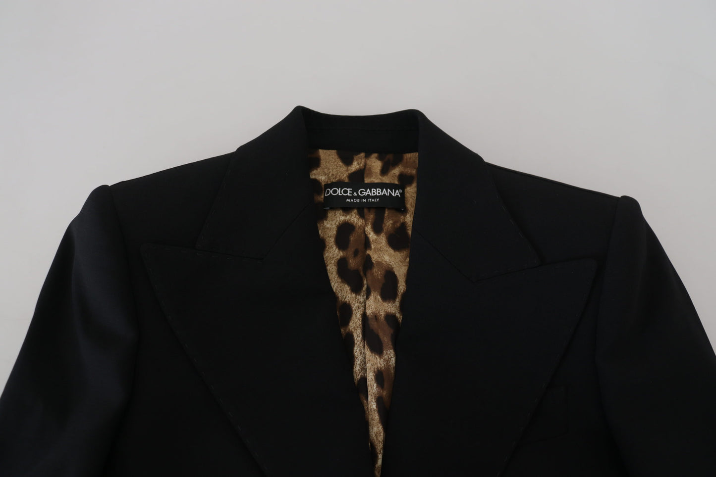 Dolce & Gabbana Elegante Zwarte Stretch Wollen Blazer