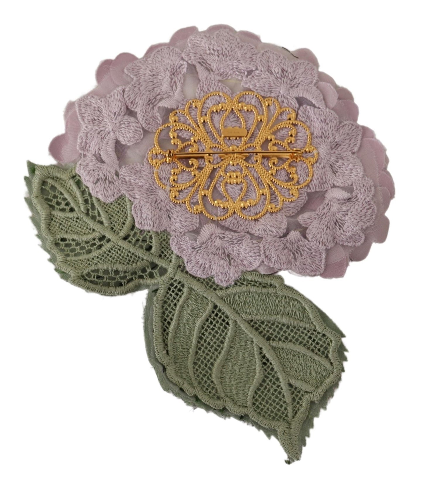 Dolce & Gabbana Elegante Paarse Bloemen Zijden Mix Broche