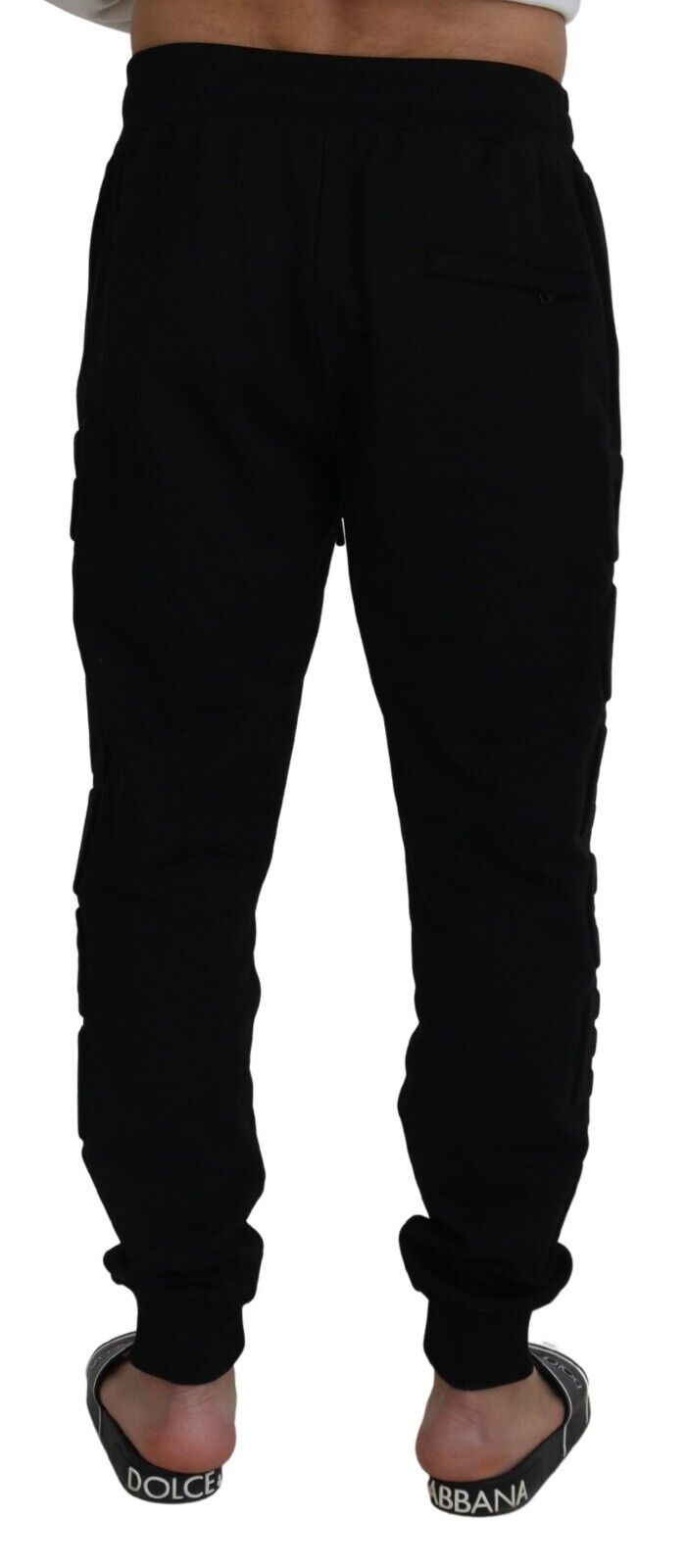 Dolce & Gabbana Elegante Zwarte Katoenen Joggingbroek