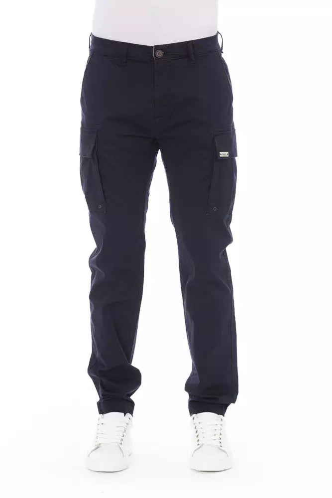 Baldinini Trend Blauwe Katoenen Heren Cargo Broek