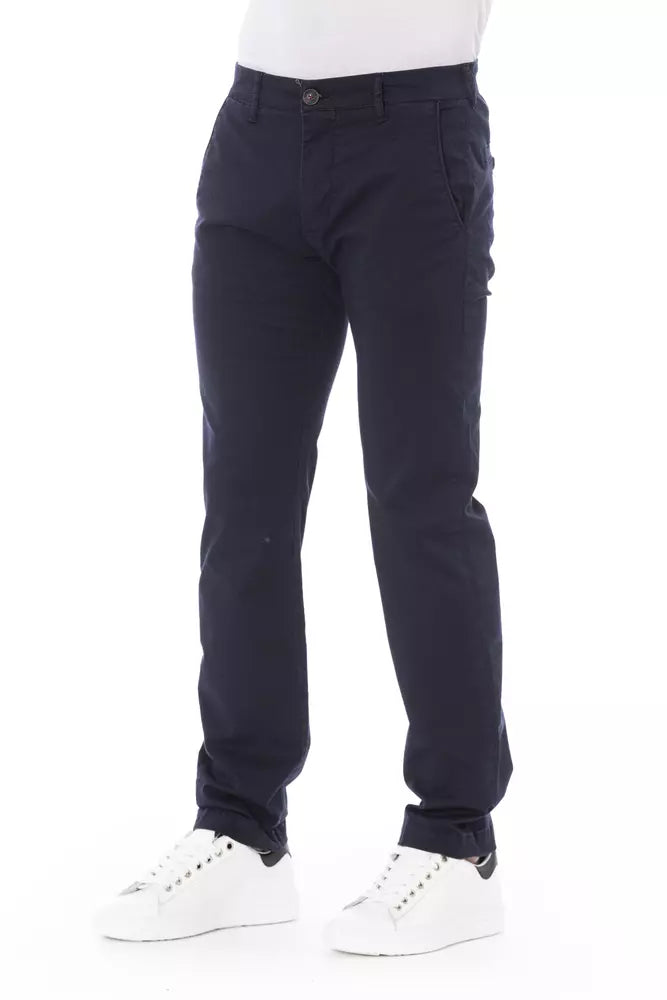 Baldinini Trend Blauwe Katoenen Heren Chino Broek