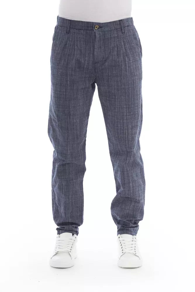 Baldinini Trend Blauwe Katoenen Heren Chino Broek