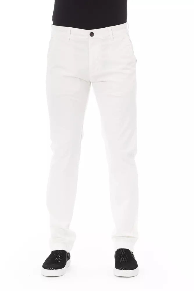 Baldinini Trend Witte Katoenen Heren Chino Broek