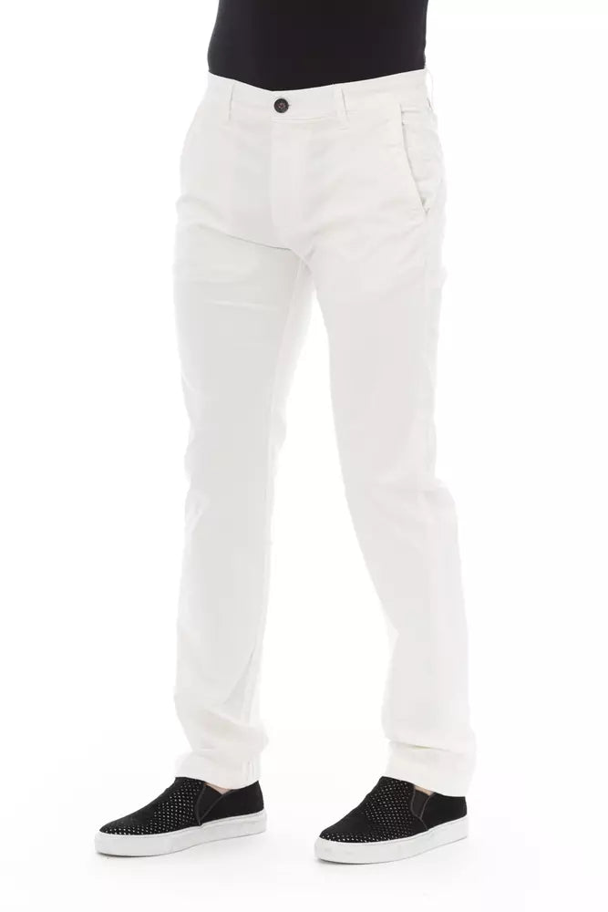 Baldinini Trend Witte Katoenen Heren Chino Broek