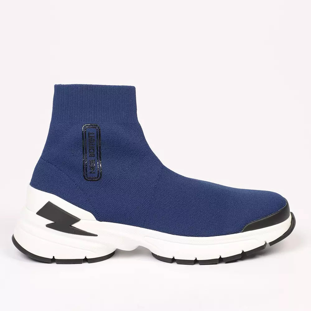 Neil Barrett Electric Bolt Sock Sneakers in Blauw