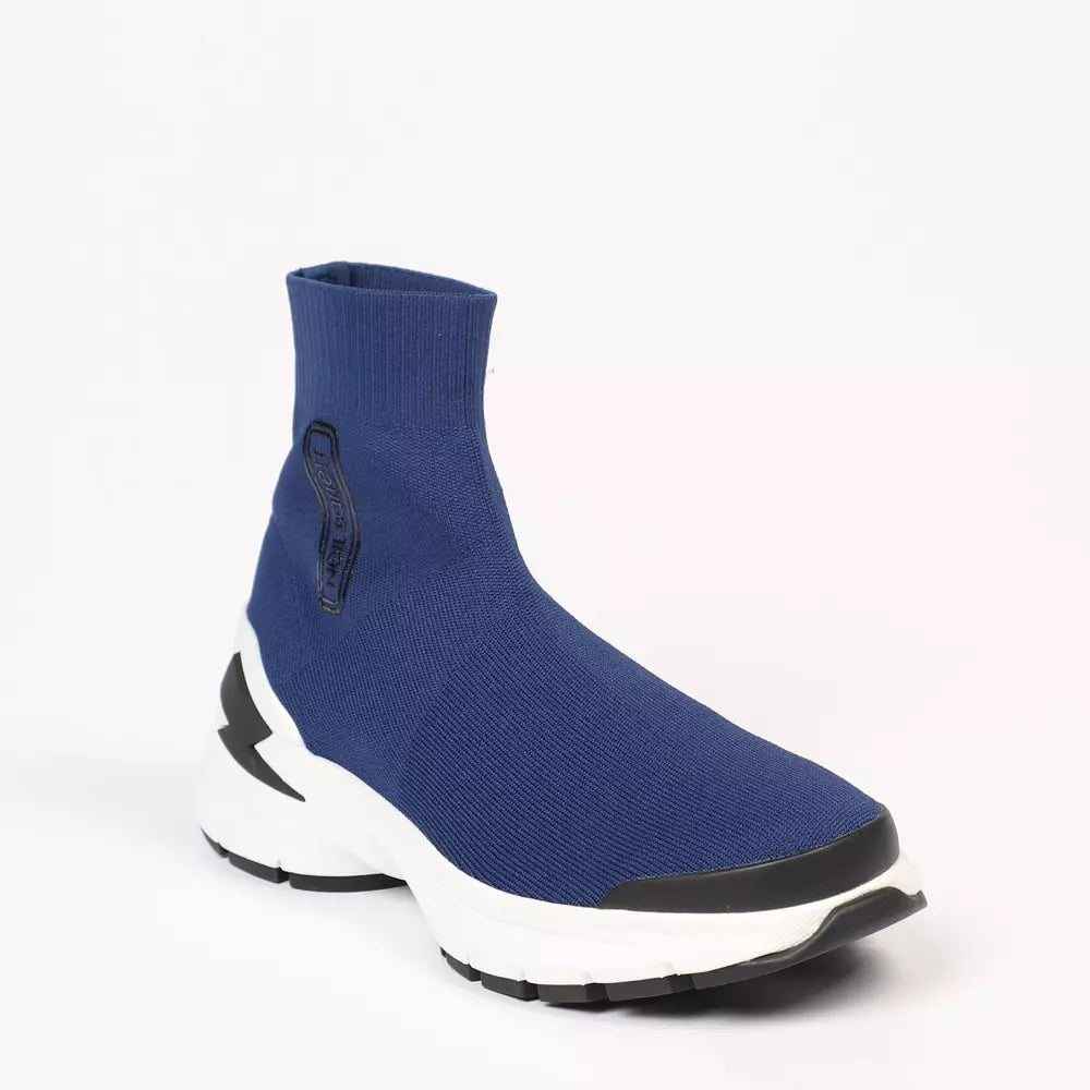 Neil Barrett Electric Bolt Sock Sneakers in Blauw