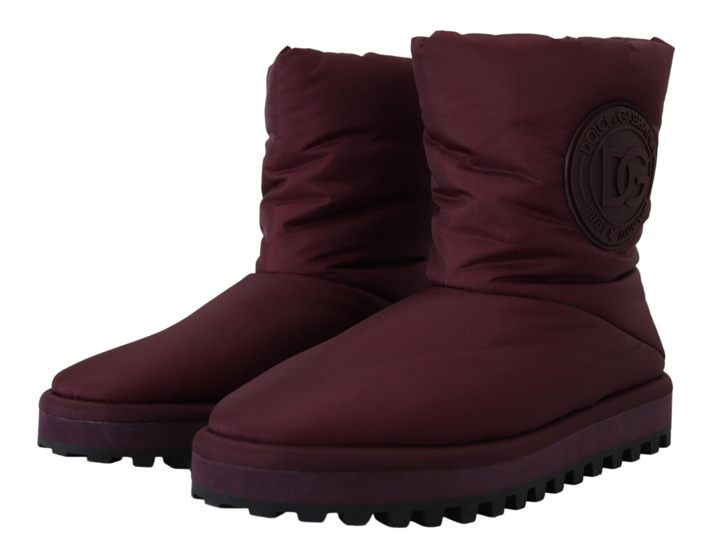 Dolce & Gabbana Elegante Bordeaux Mid Calf Laarzen