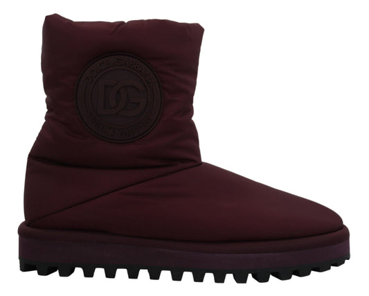 Dolce & Gabbana Elegante Bordeaux Mid Calf Laarzen