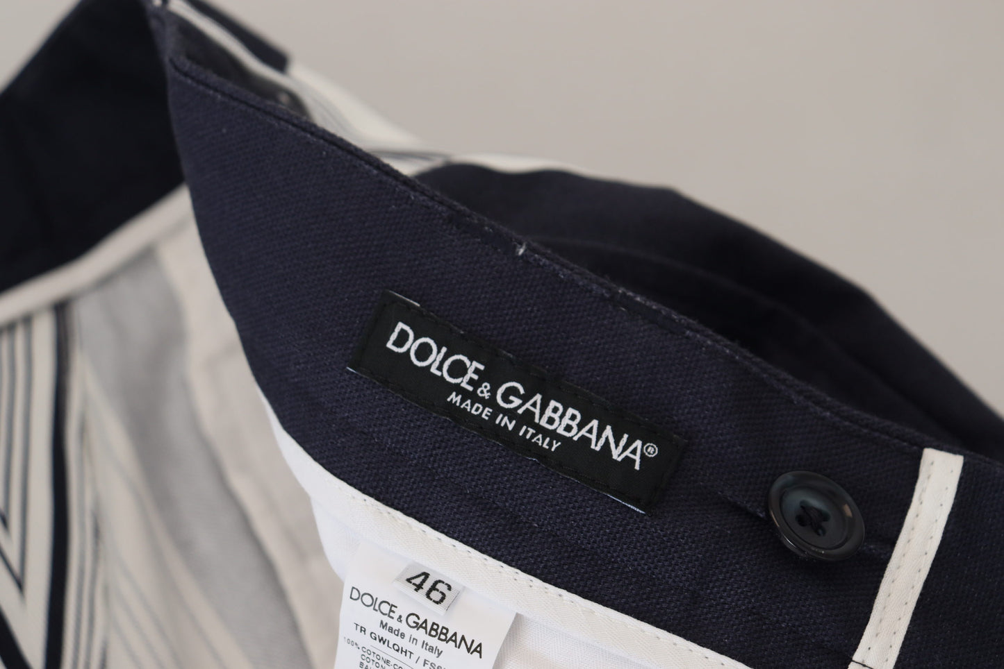 Dolce & Gabbana Elegante gestreepte katoenen broek voor heren