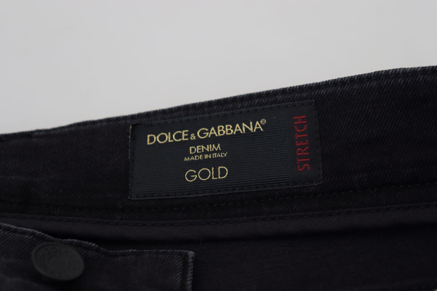 Dolce & Gabbana Strakke Zwarte Katoenen Mix Denim Broek