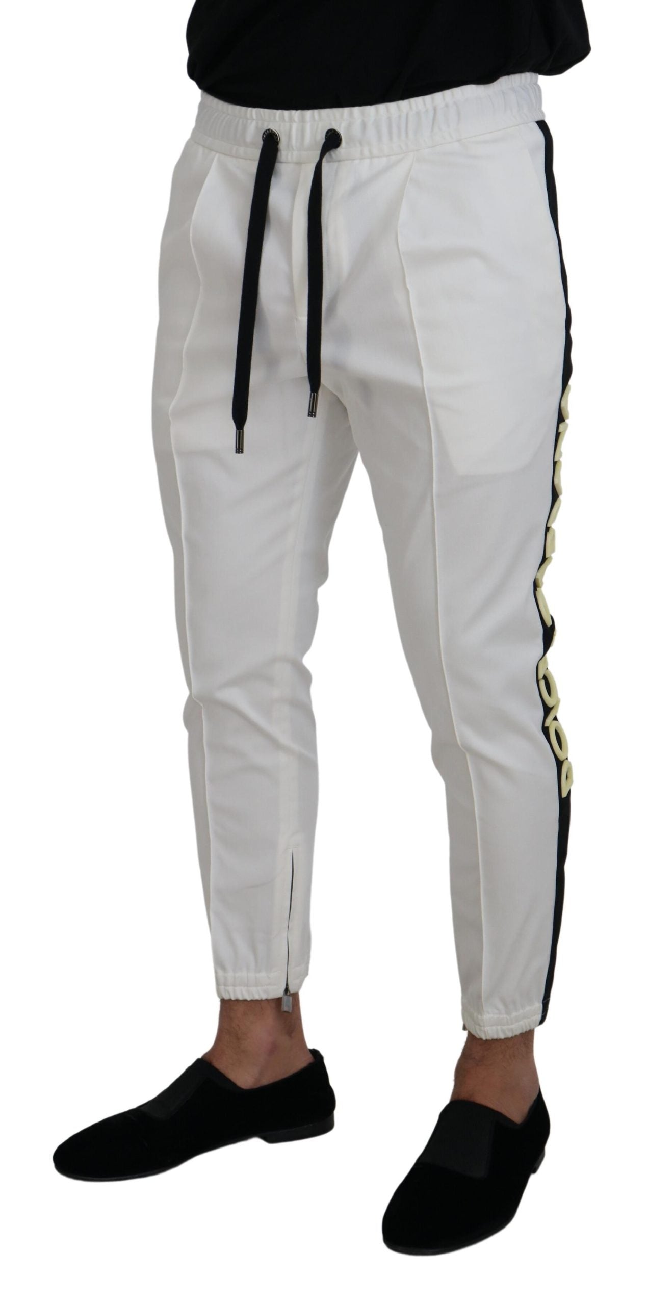 Dolce & Gabbana Elegante Witte Katoenen Joggingbroek