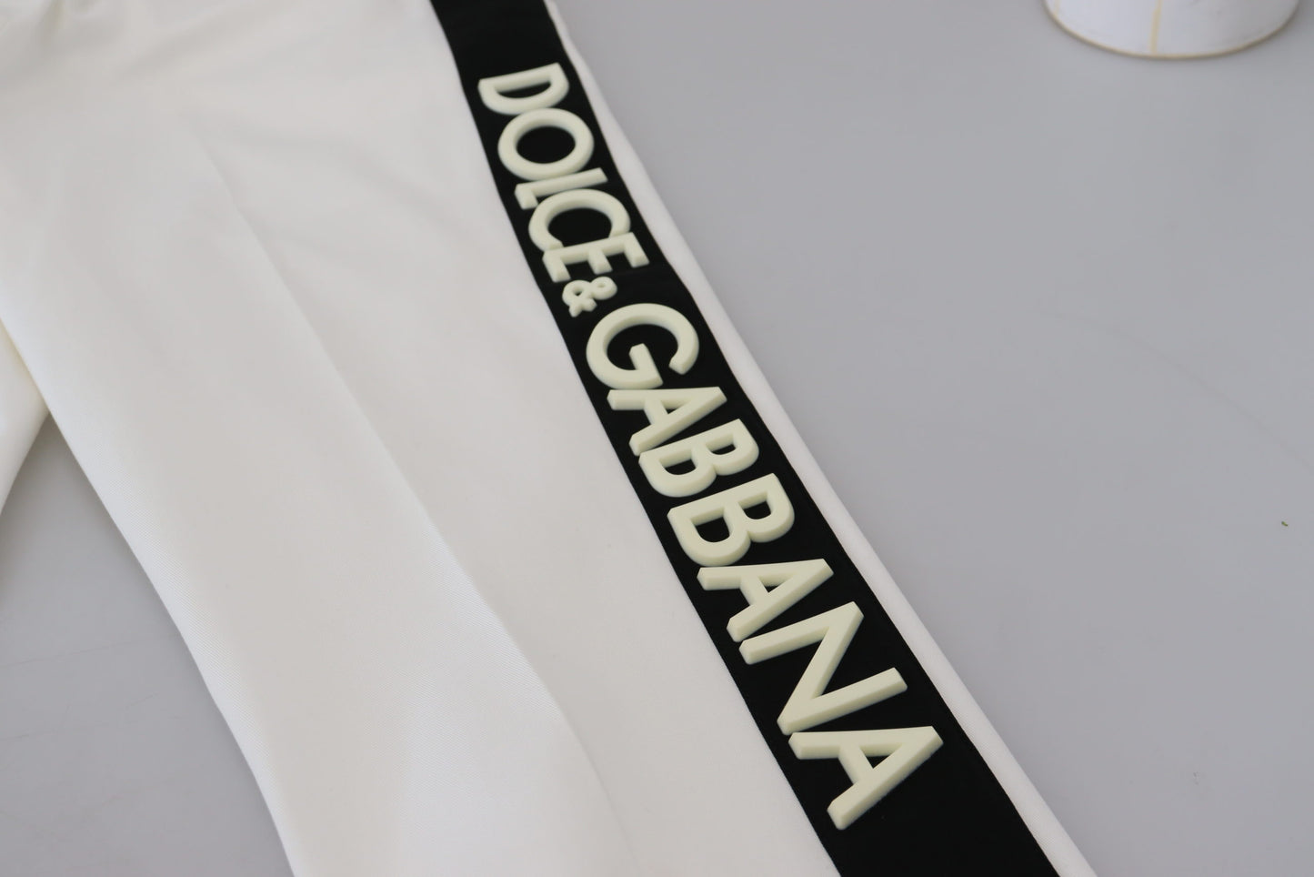 Dolce & Gabbana Elegante Witte Katoenen Joggingbroek