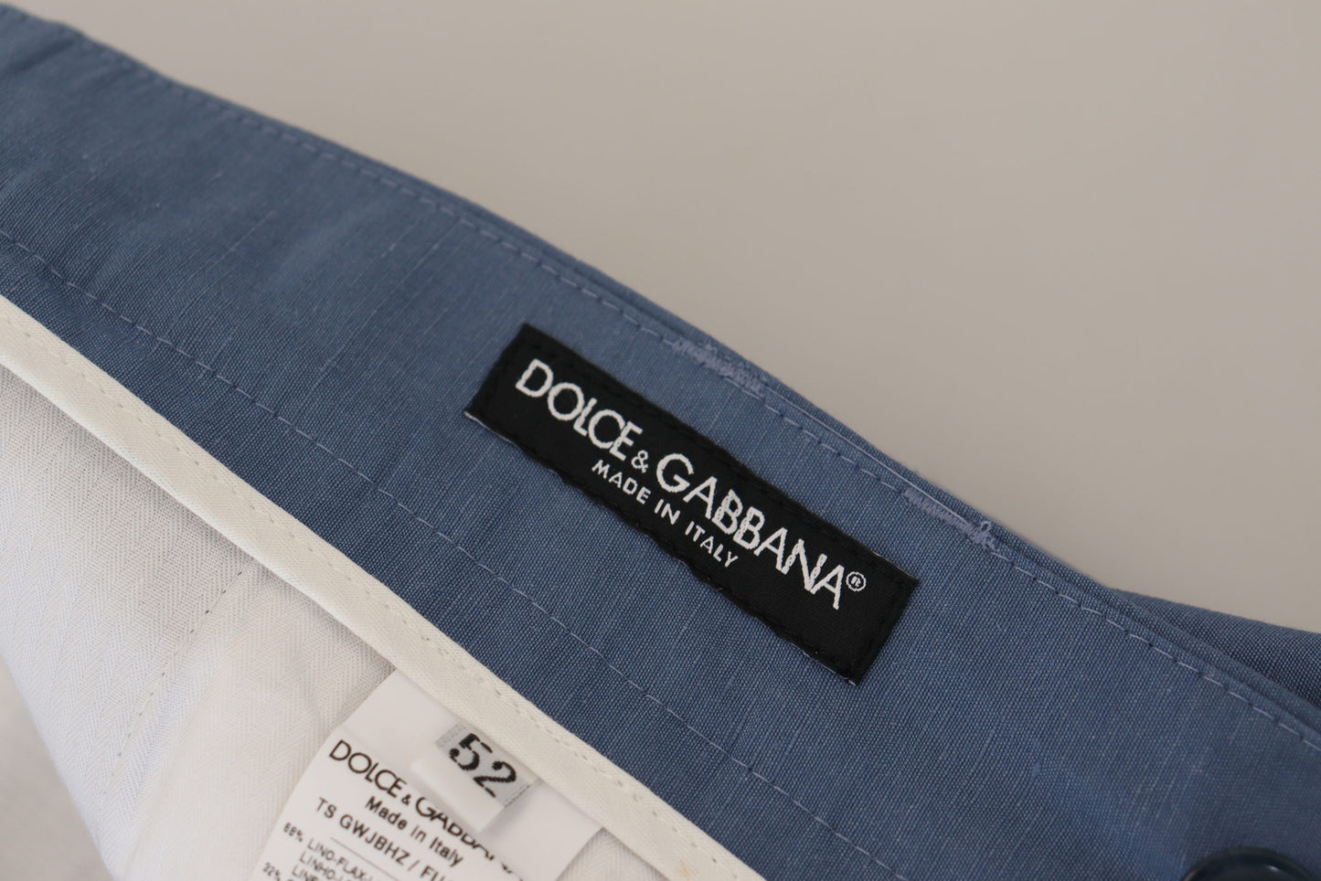 Dolce & Gabbana Elegante Blauwe Linnen-Katoenen Broek