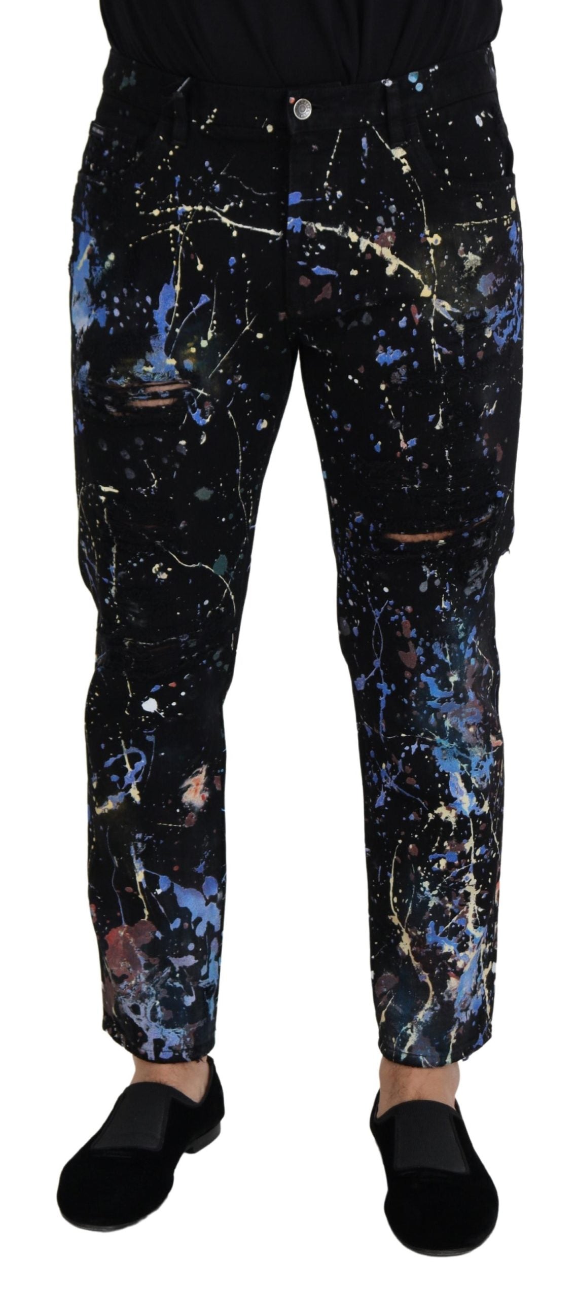 Dolce & Gabbana Exquisite Color Splash Print Denim Broek