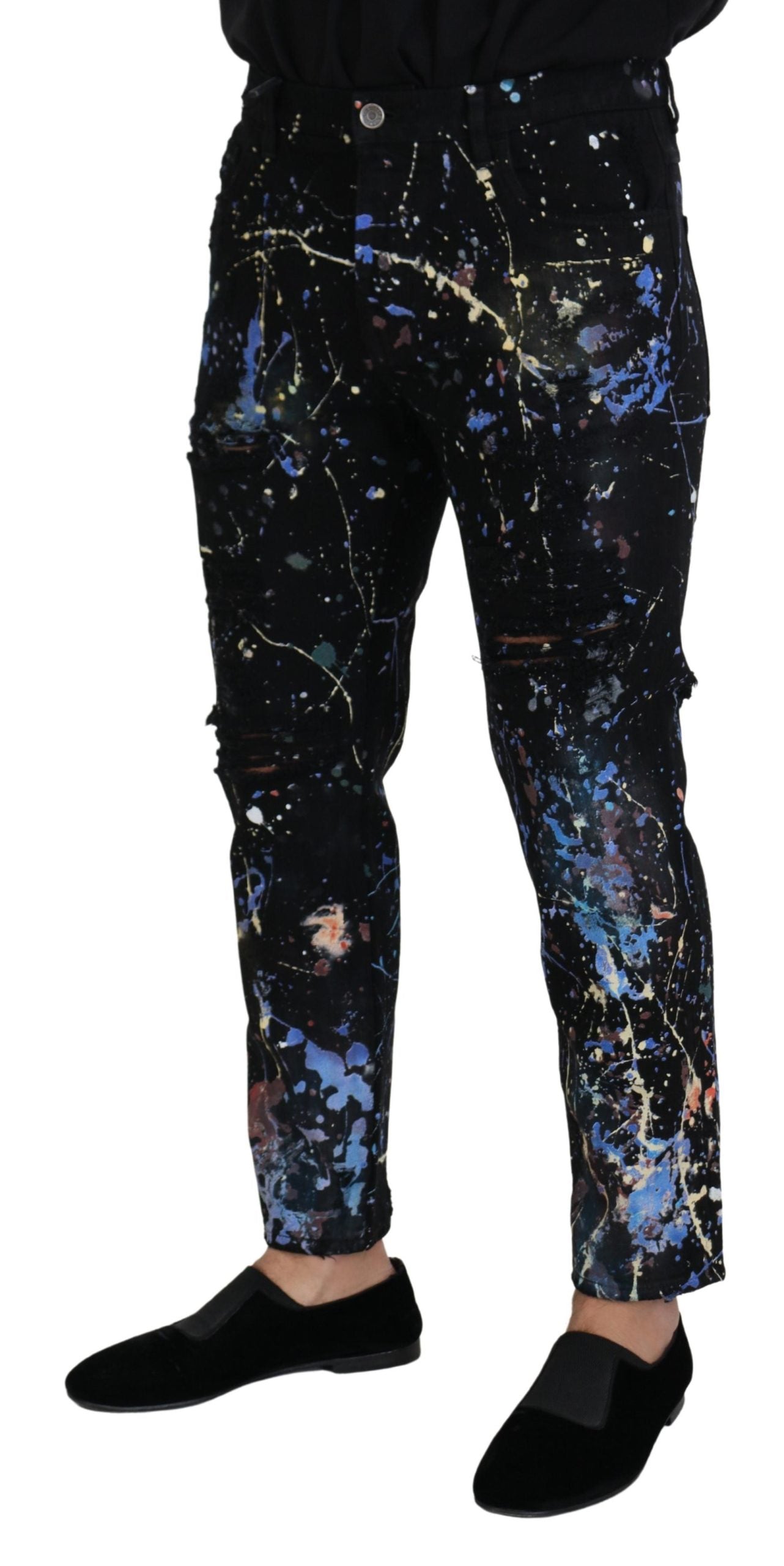 Dolce & Gabbana Exquisite Color Splash Print Denim Broek