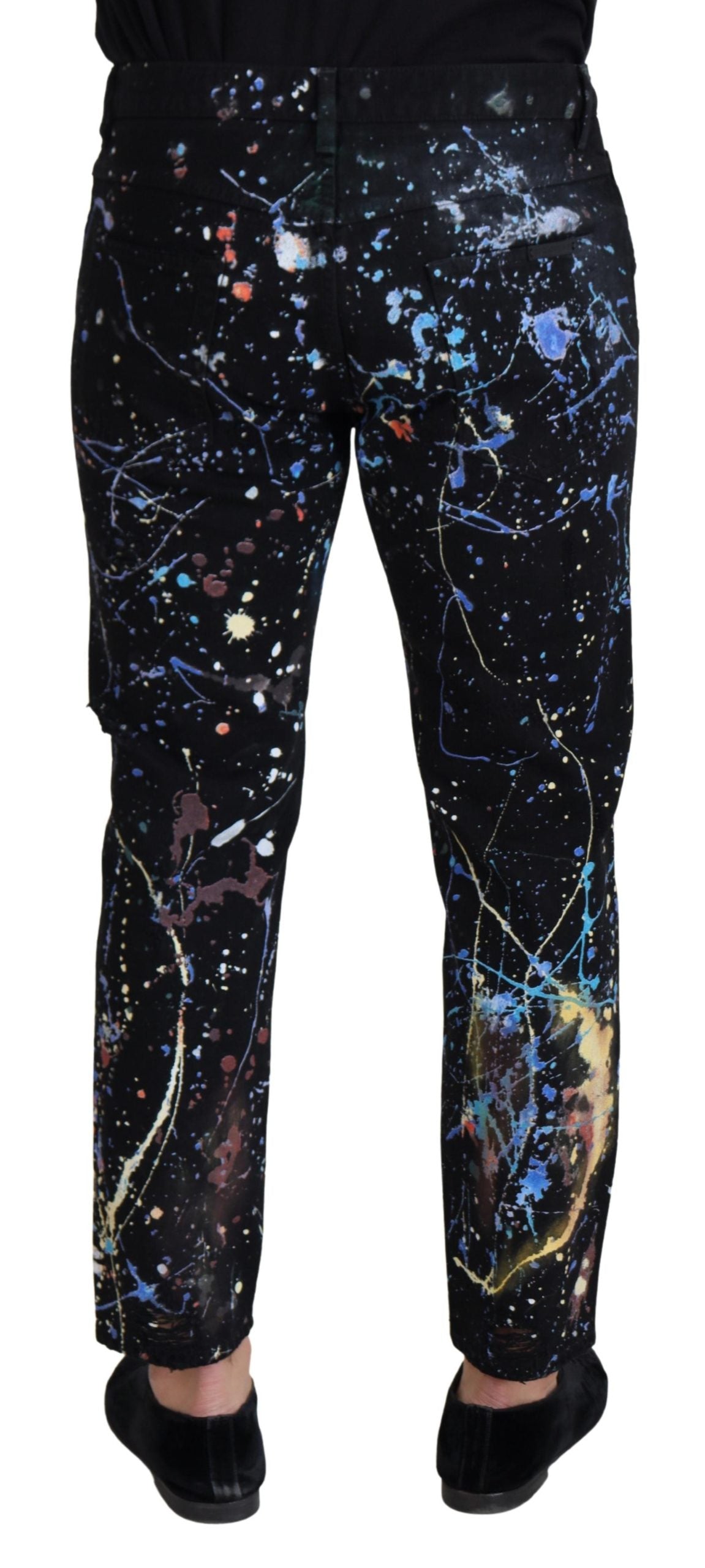 Dolce & Gabbana Exquisite Color Splash Print Denim Broek