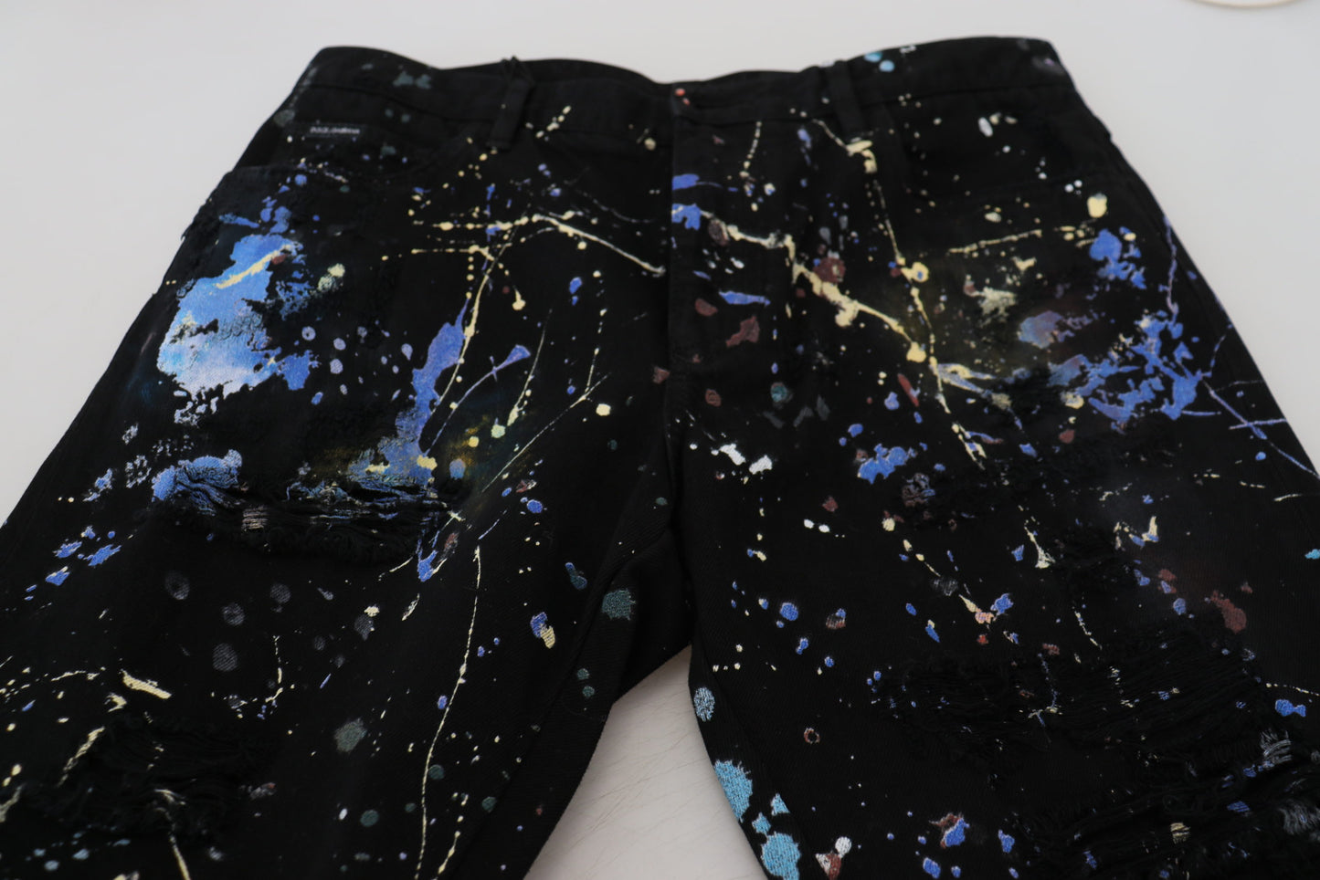 Dolce & Gabbana Exquisite Color Splash Print Denim Broek