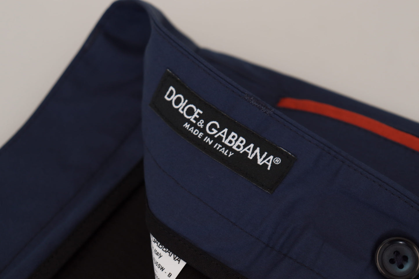 Dolce & Gabbana Elegante Blauwe Katoenen Zijden Broek