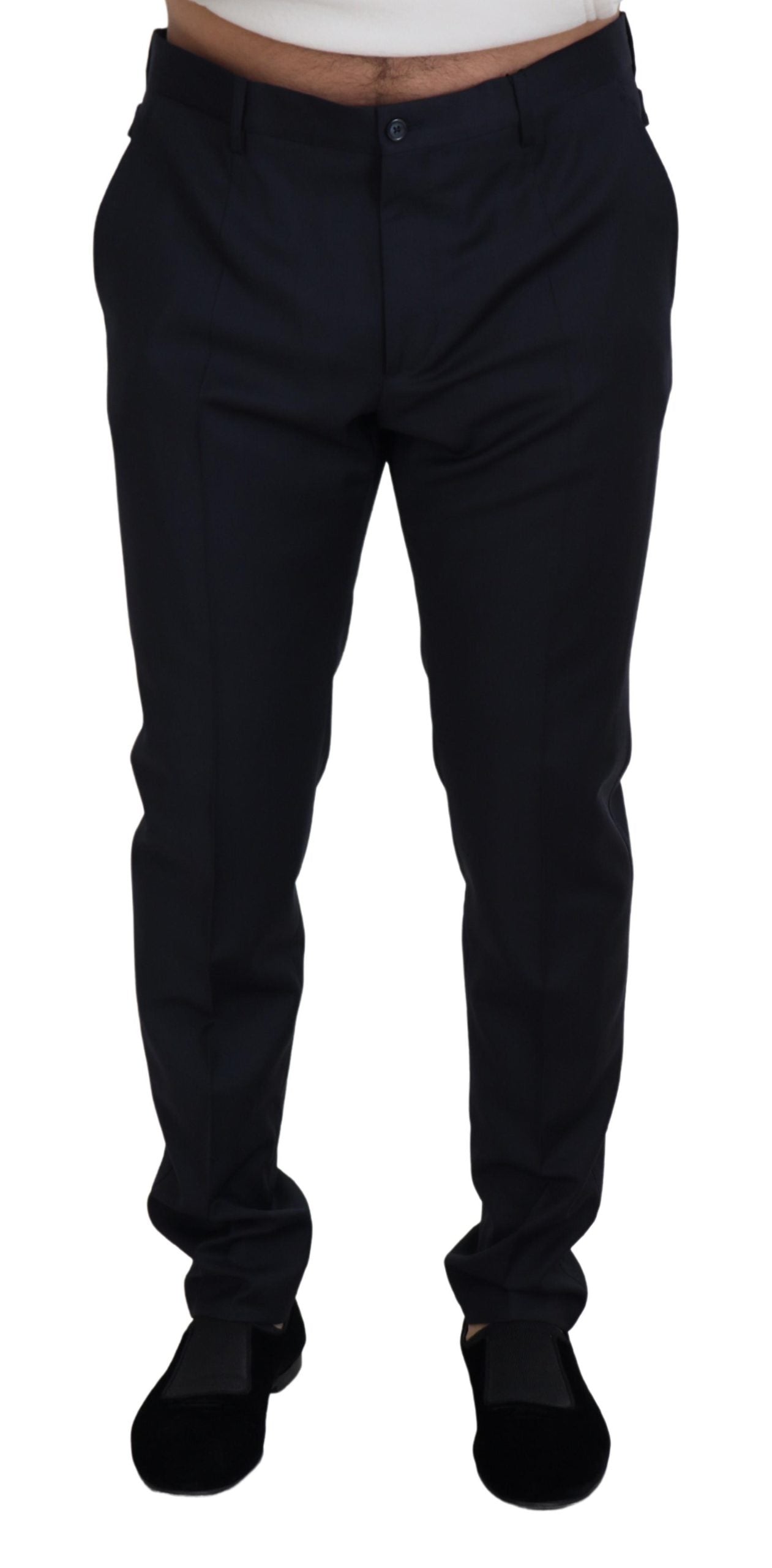 Dolce & Gabbana Elegante Blauwe Wolmix Broek