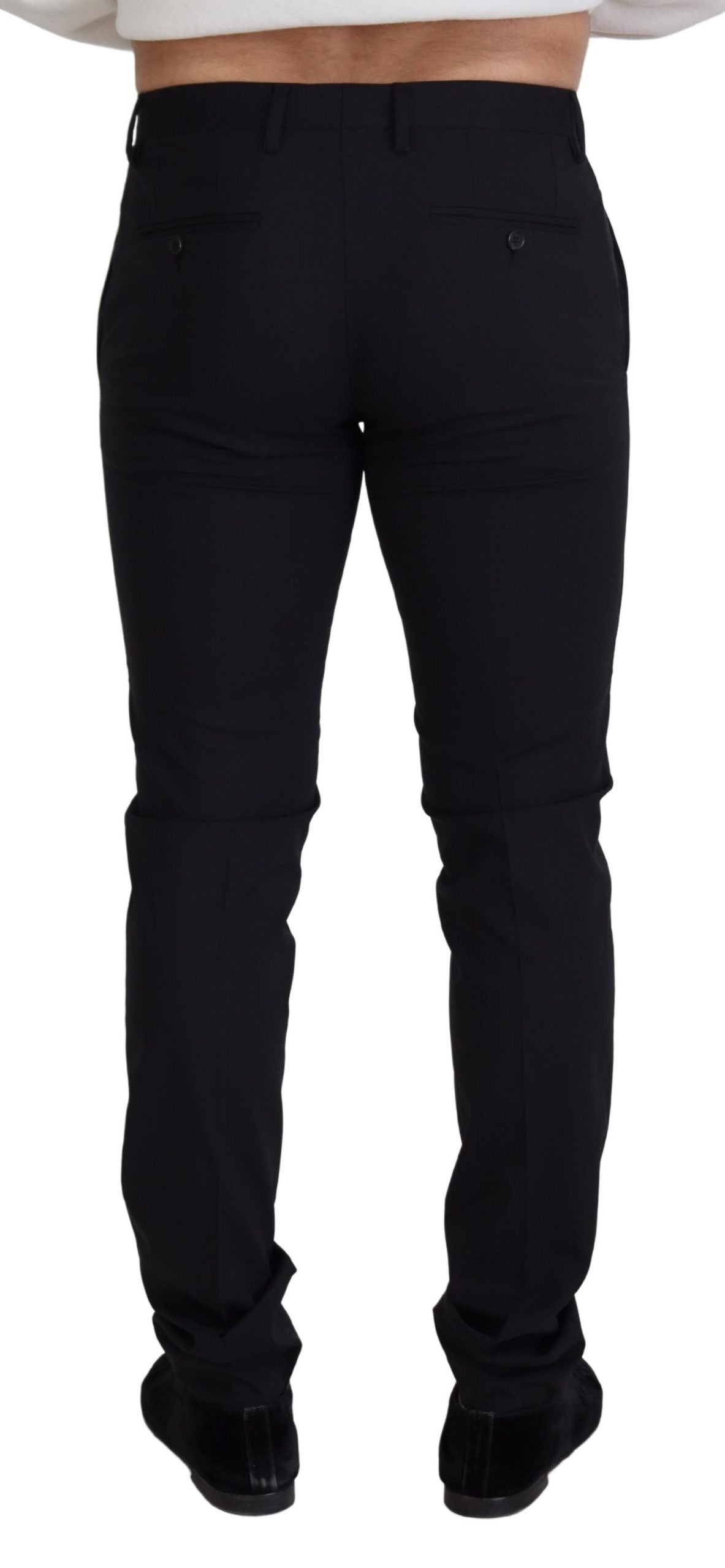 Dolce & Gabbana Elegante Zwarte Wolmix Broek