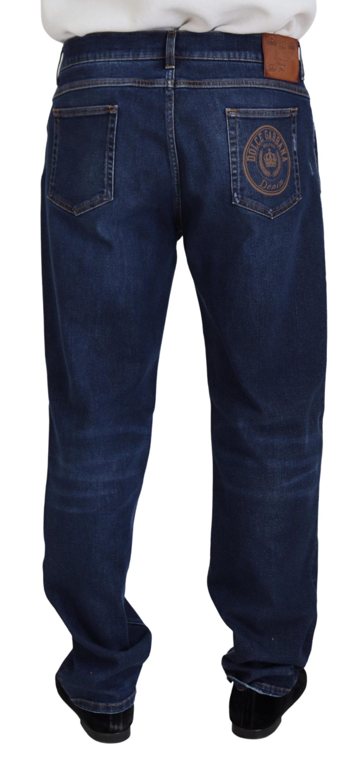 Dolce & Gabbana Elegante Blauwe Gewassen Denim Broek