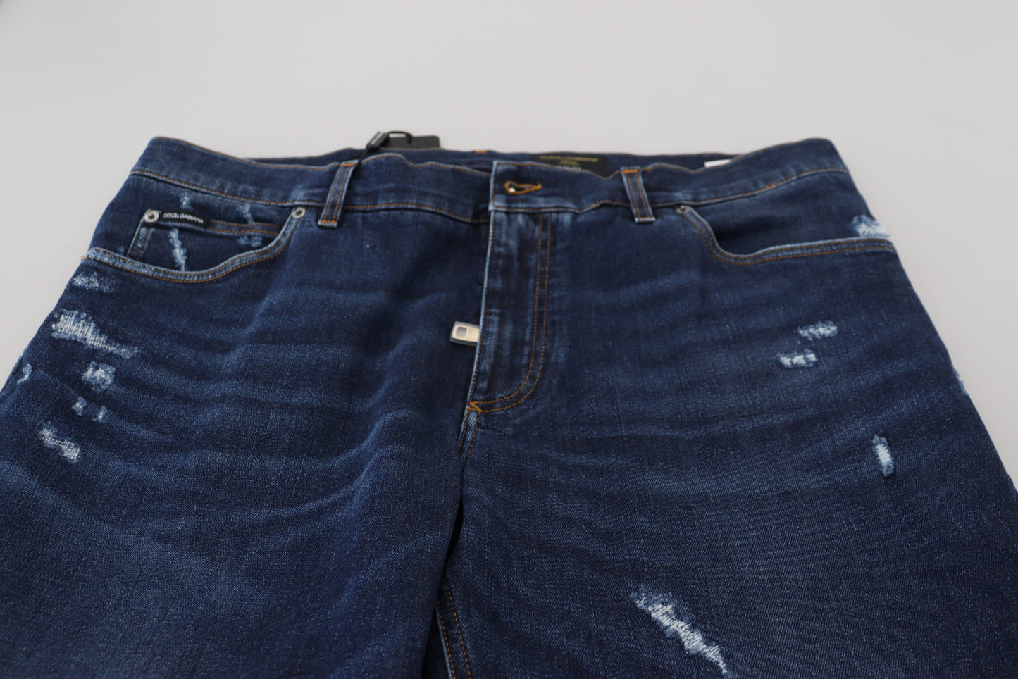 Dolce & Gabbana Elegante Blauwe Gewassen Denim Broek