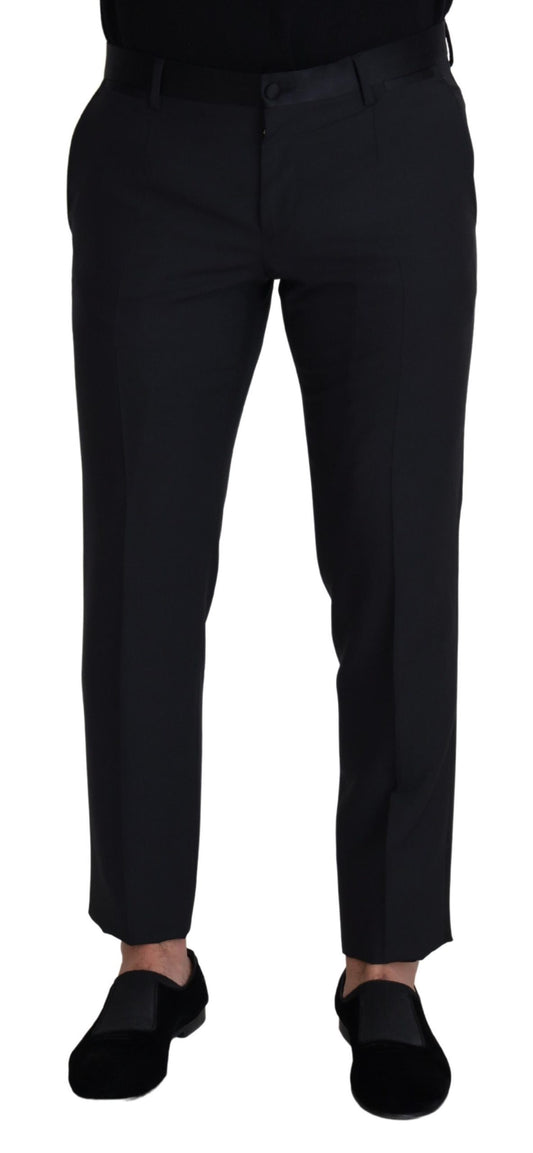 Dolce & Gabbana Elegante Zwarte Wolmix Broek