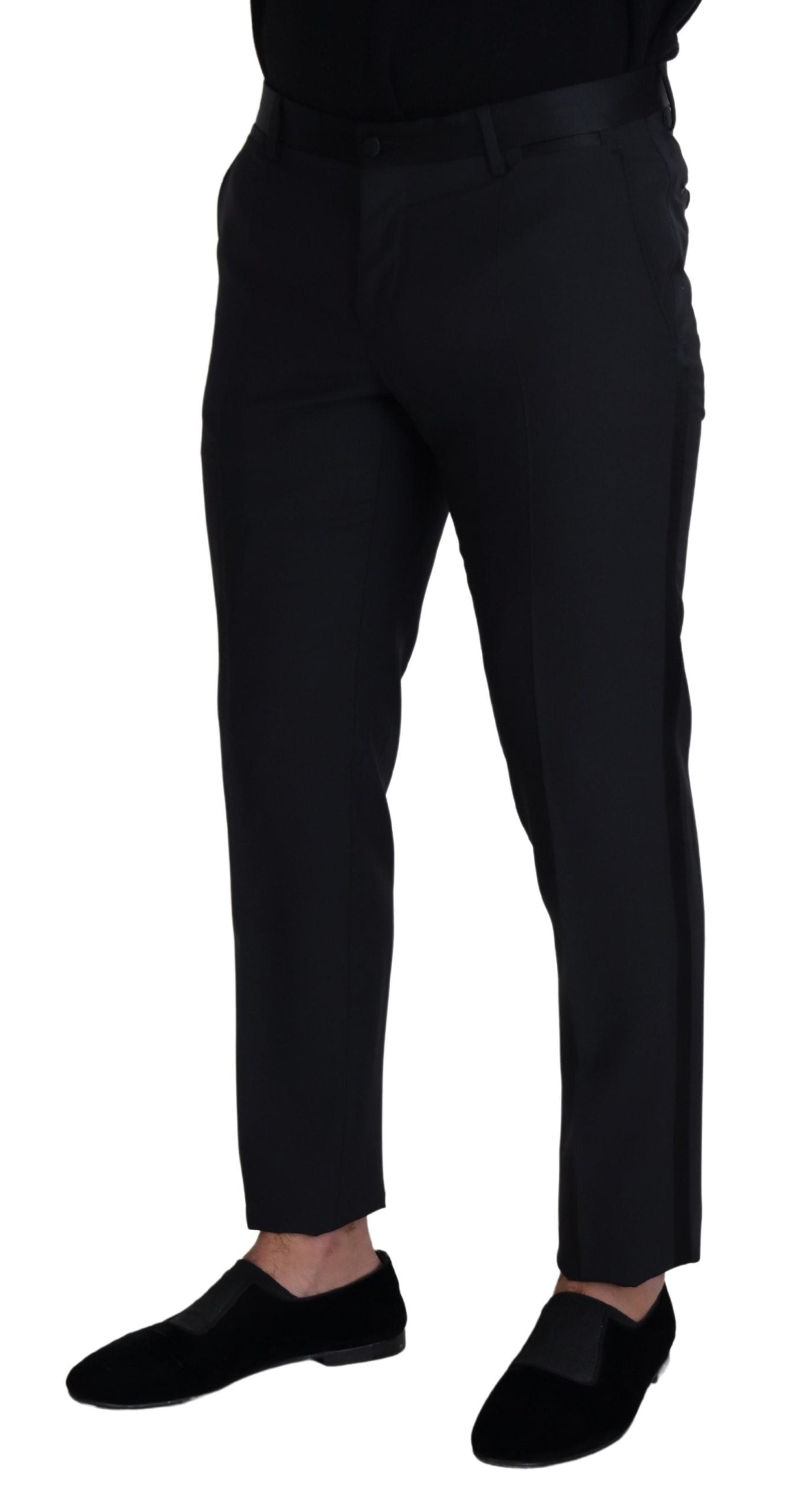 Dolce & Gabbana Elegante Zwarte Wolmix Broek