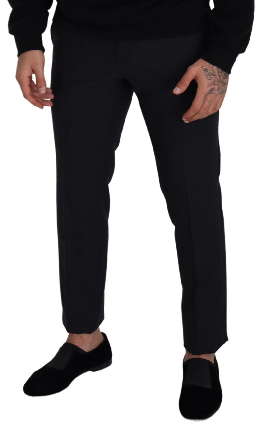 Dolce & Gabbana Elegante Zwarte Wolmix Broek