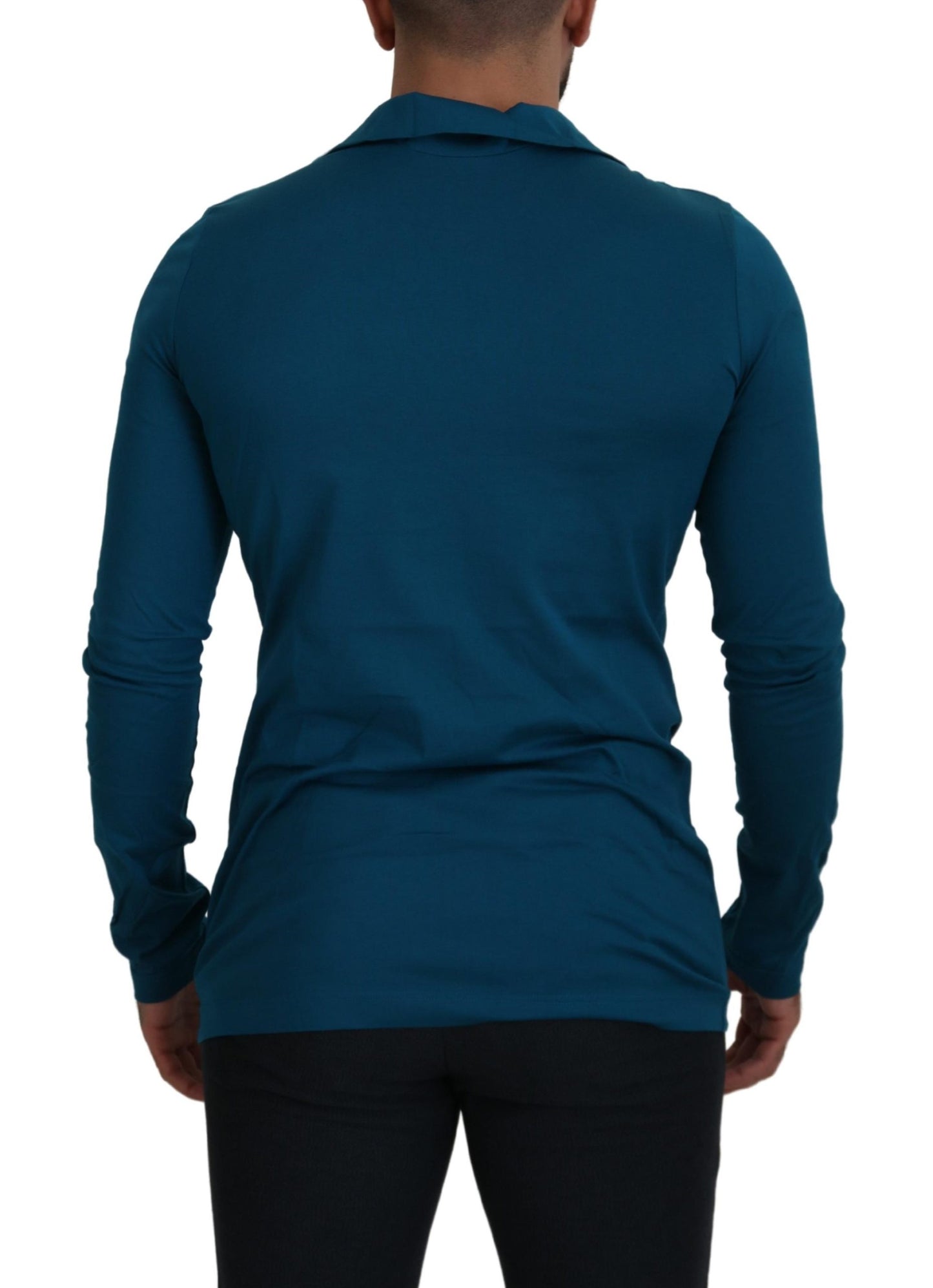 Dolce & Gabbana Elegant Blue Cotton Pullover Sweater