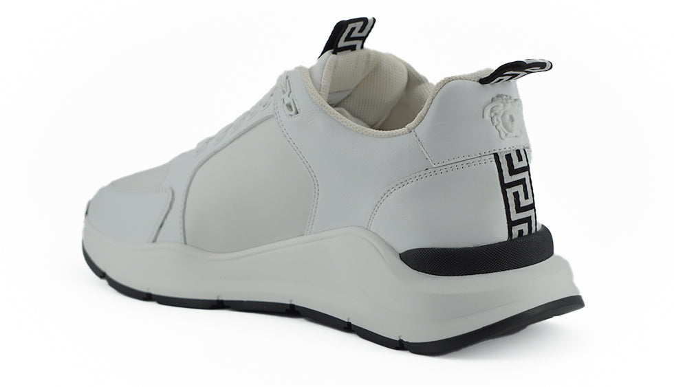 Versace Sleek Witte Kalfsleren Sneakers