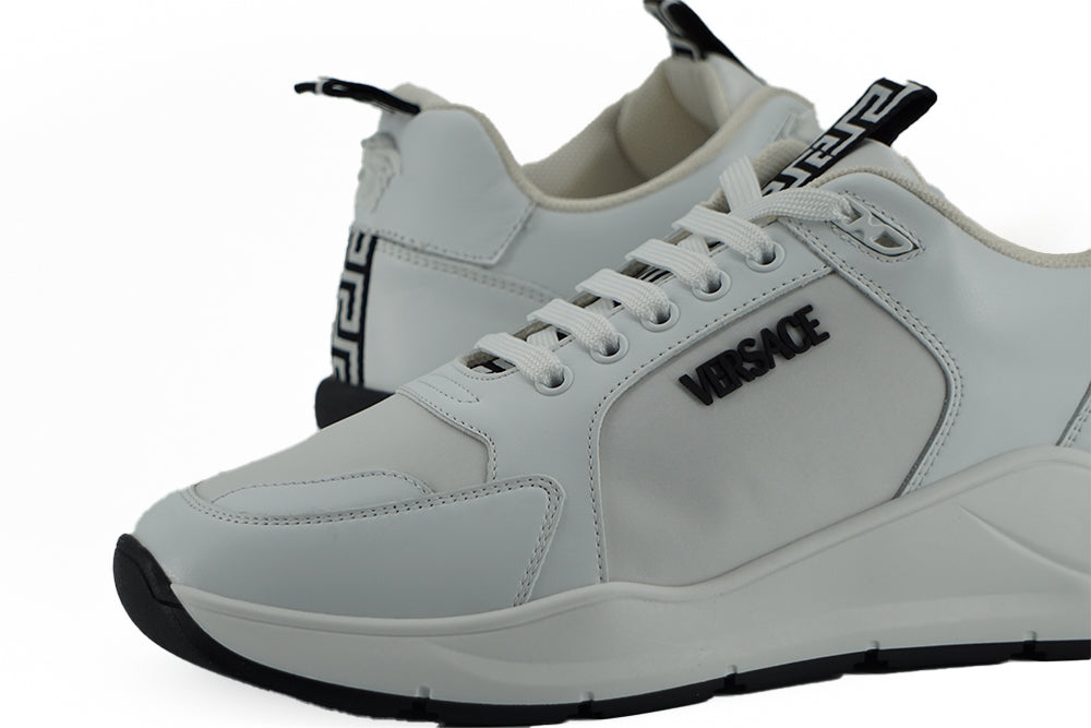 Versace Sleek Witte Kalfsleren Sneakers