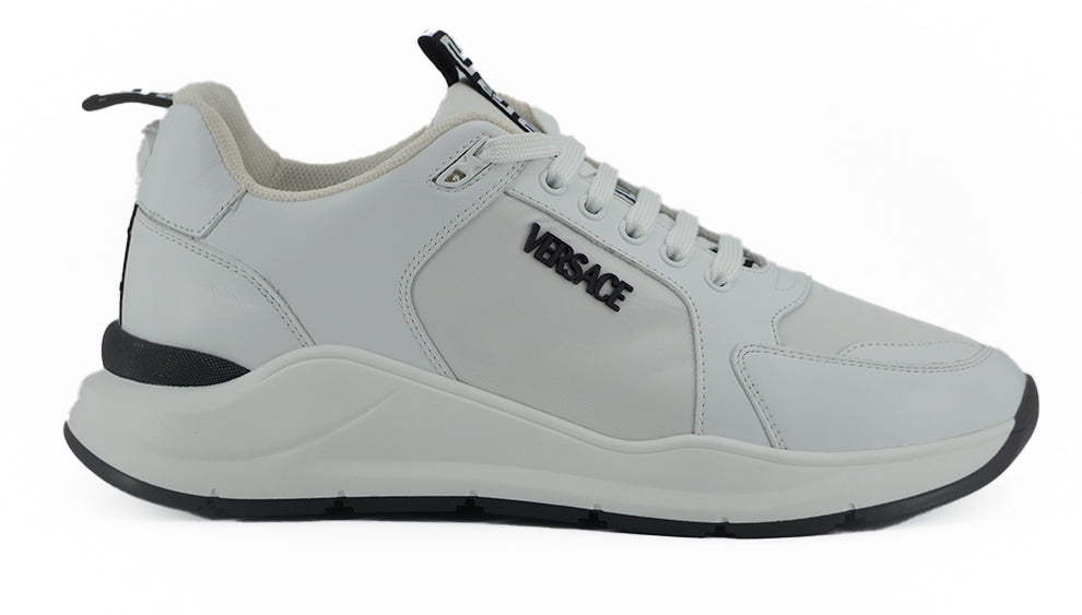 Versace Sleek Witte Kalfsleren Sneakers