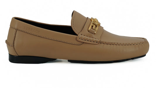 Versace Exquisite Medusa goudkleurige leren loafers