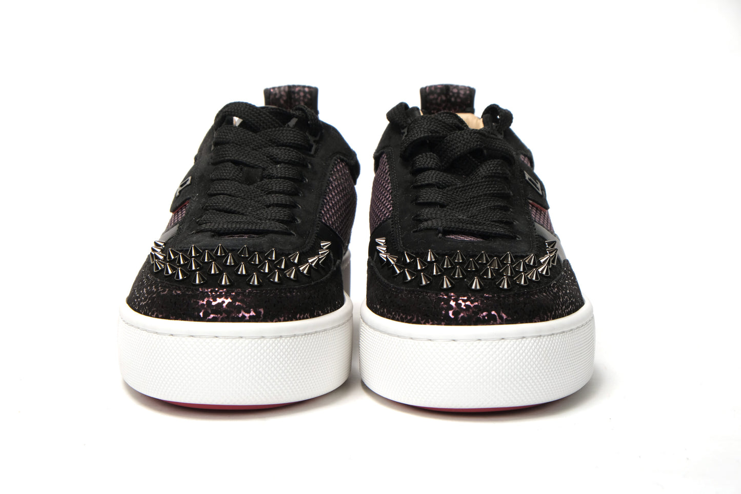 Christian Louboutin Version Zwarte Happy Rui Spikes Platte Schoenen