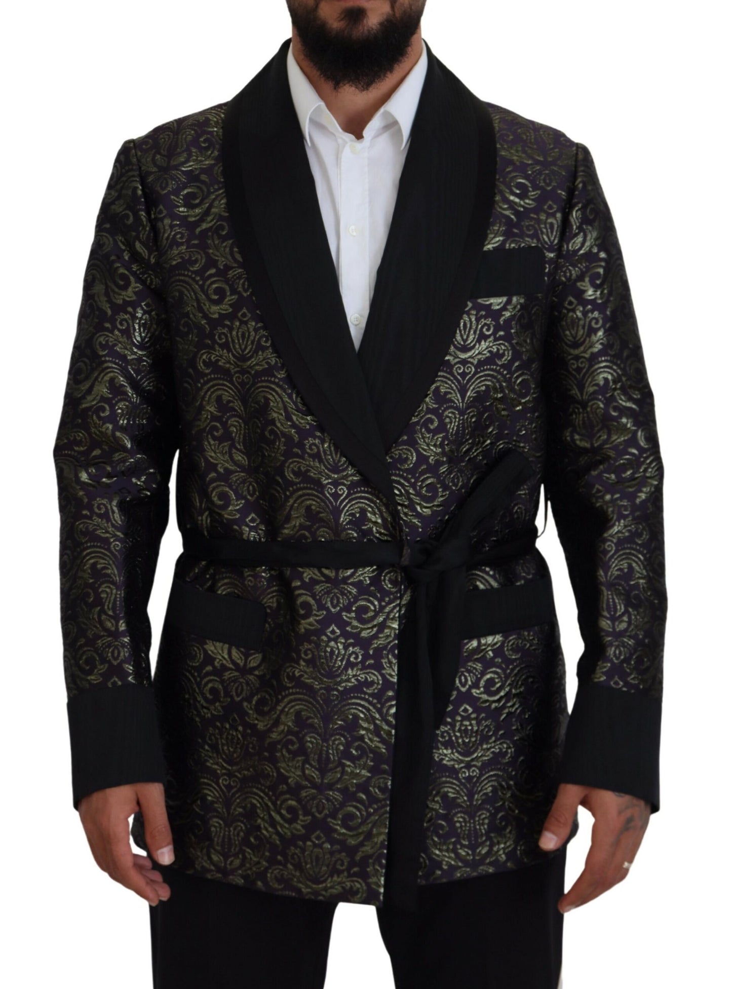 Dolce & Gabbana Gold Jacquard Robejas