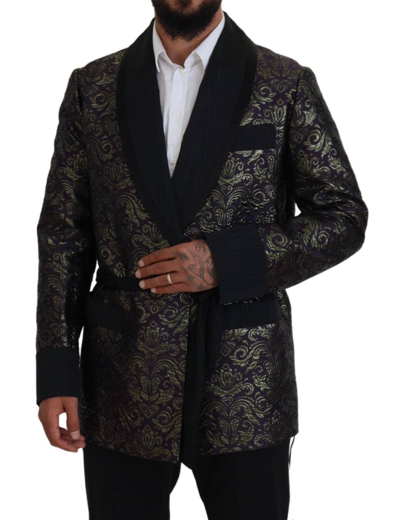 Dolce & Gabbana Gold Jacquard Robejas